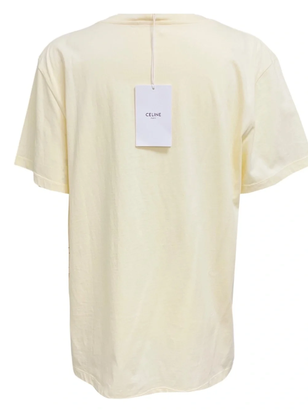 CELINE OFF-WHITE LOGO ANCHOR GRAPHIC PRINT COTTON TEE SHIRT - Picture 3 of 5